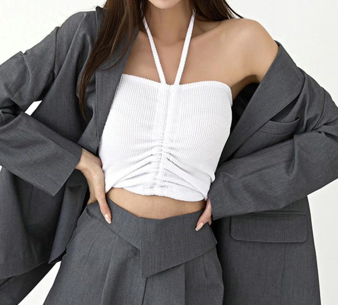 Elly Cropped Halterneck Top