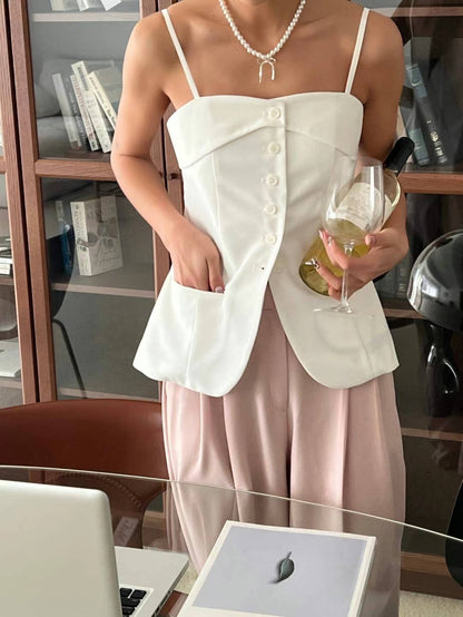 Jacqueline Buttoned Corset Top