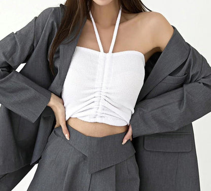 Elly Cropped Halterneck Top